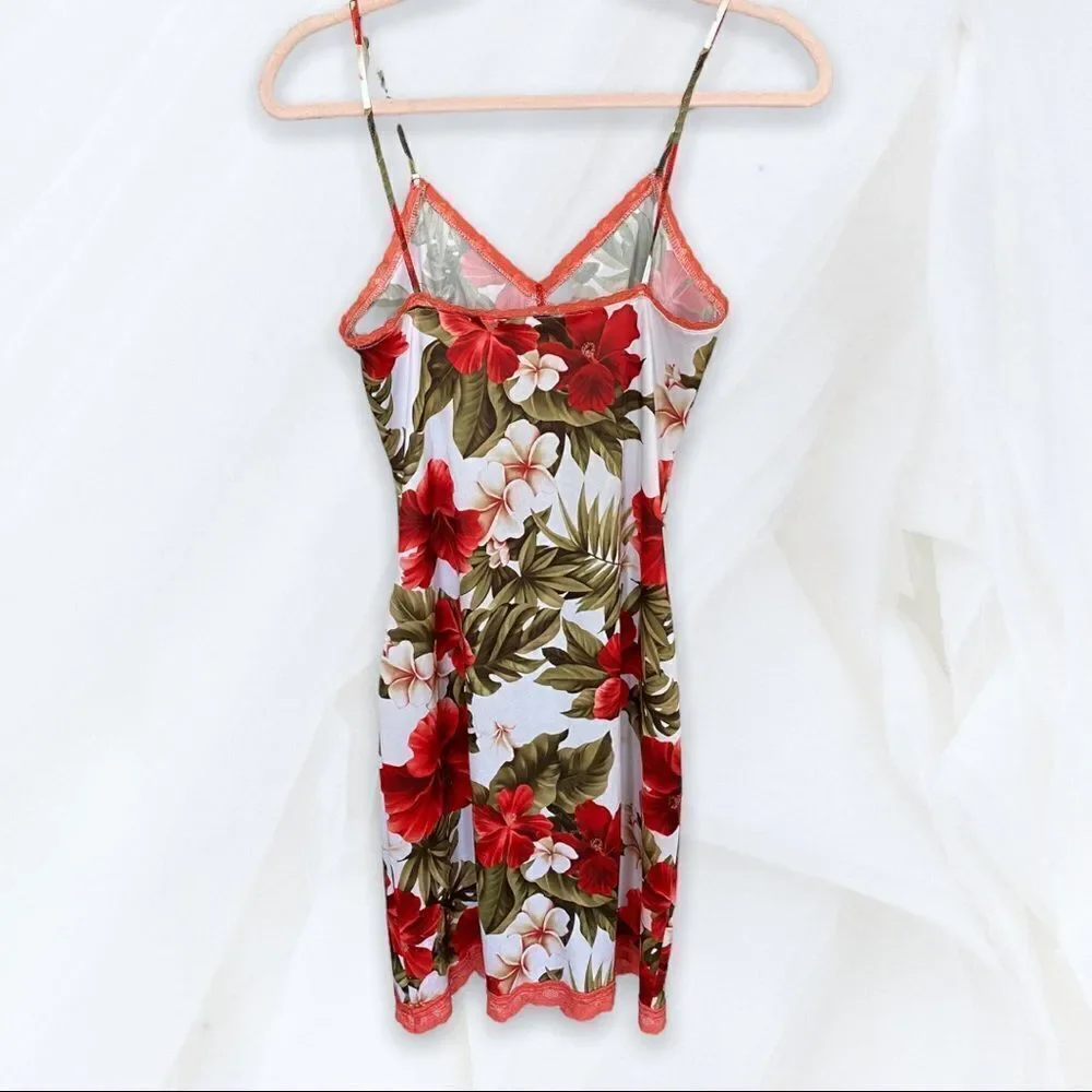 Jennyfer (M) Hibiscus Print Y2K Floral Slip - Picture 5 of 9